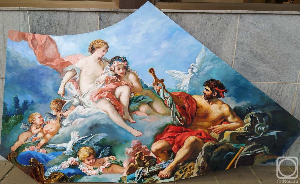 Simonova Olga. Bouchez's copy "Venus and Vulcan" (painting for a caisson, for a ceiling)