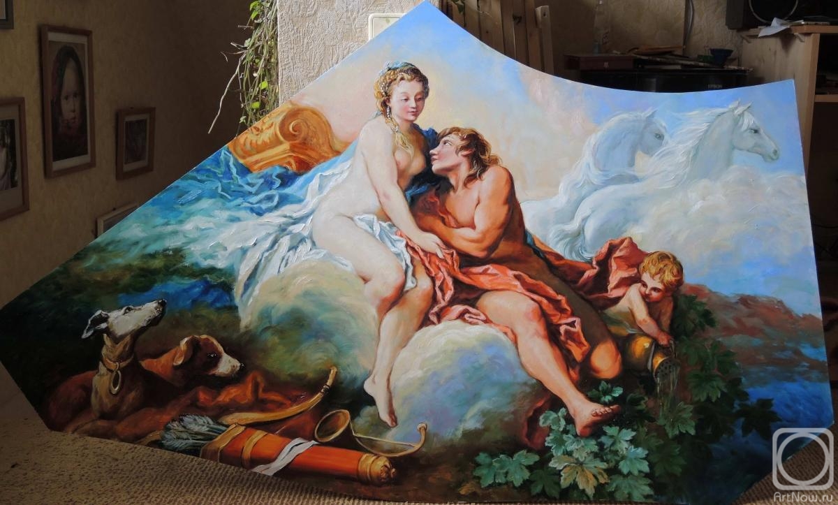 Simonova Olga. Bouchez's copy "Venus and Kefal" (painting for a caisson for a ceiling)