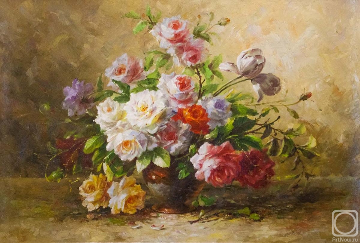 Kamskij Savelij. Bouquet of roses in art Nouveau style N3