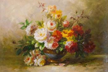 Bouquet of roses in art Nouveau style. Kamskij Savelij