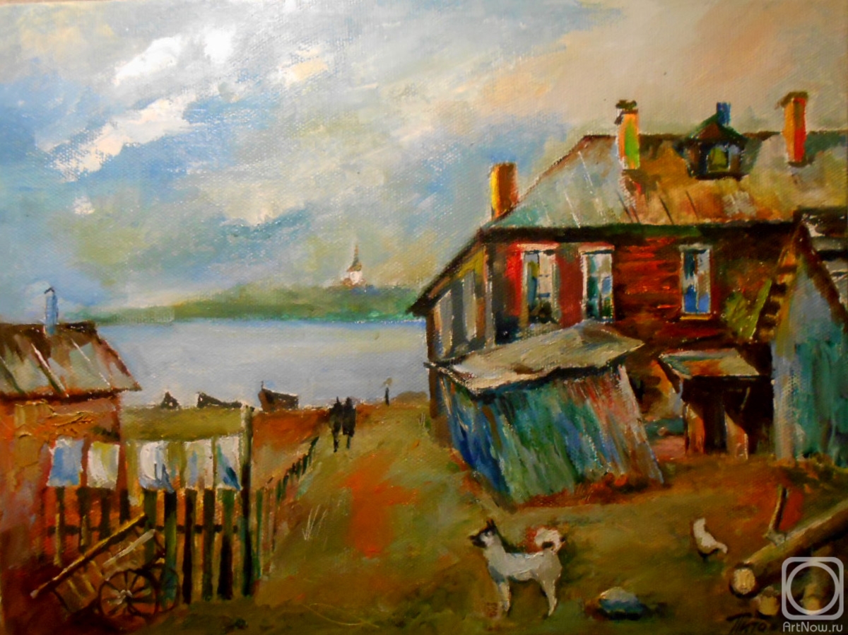 Pitaev Valery. Landscape with white chicken