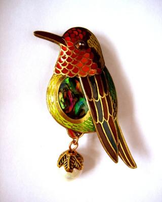 August Sergei Yurievich. Hummingbird brooch