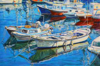 Boats on the dock (from the series "Spanish boats"). Filippova Ksenia