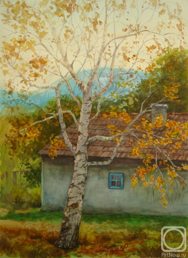 Pohomov Vasilii. House with birch