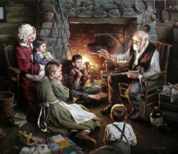 By the fireplace, Weistling