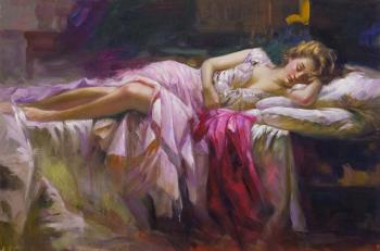 Copy of the painting of Pino Denis. Estelle (The Sleeping Girl Sleeping). Kamskij Savelij