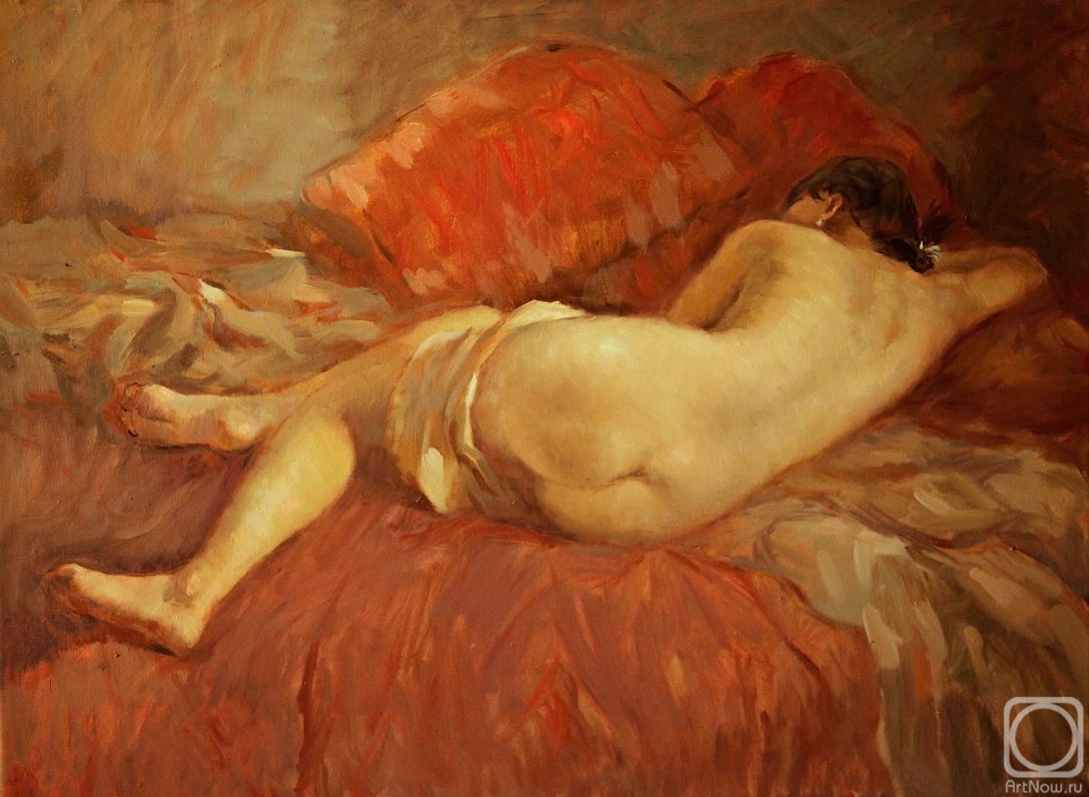 Vyrvich Valentin. Nude on a red