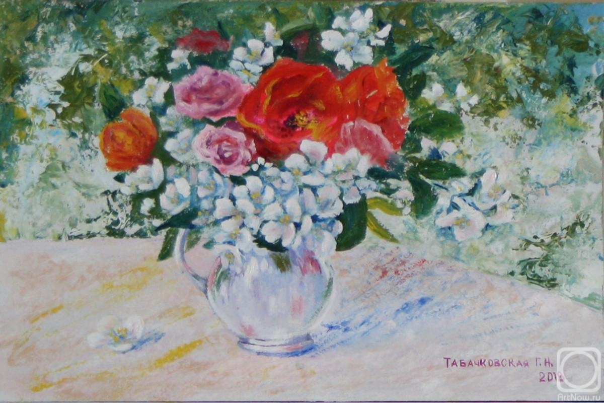 Kudryashov Galina. Spring bouquet in the kettle