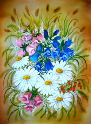 Daisies and bluebells. Kondyurina Natalia