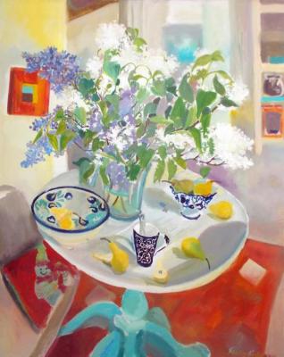 Still life with pears and lilacs. Petrovskaya-Petovraji Olga