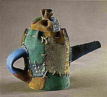 Decorative ceramic teapot "From rags"