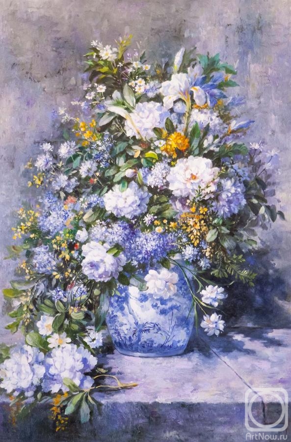 Kamskij Savelij. Copy of N2 painting by Pierre Auguste Renoir. Still life with a large flower vase, 1866