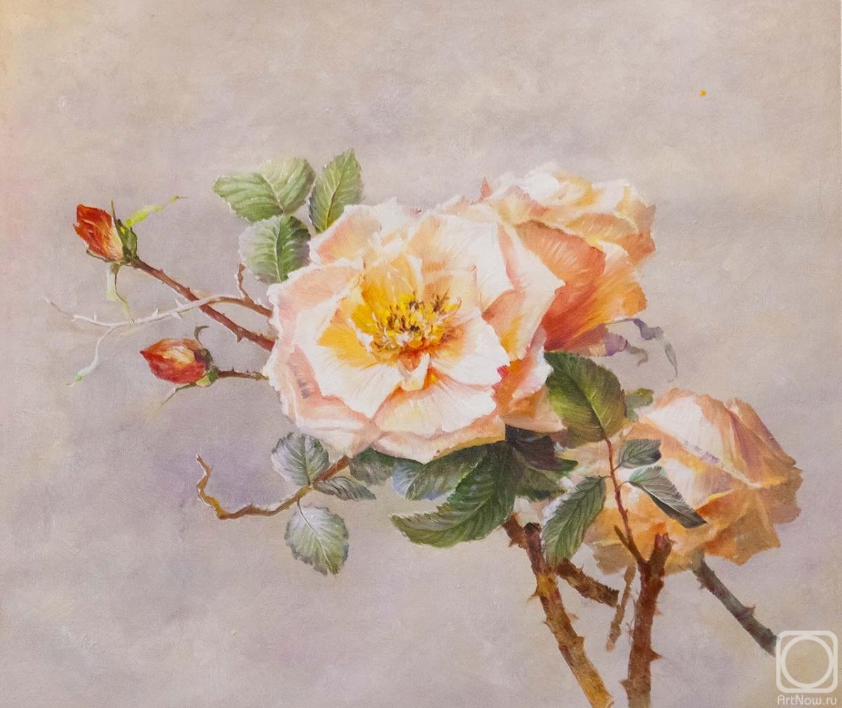 Kamskij Savelij. A copy of Paul de Longpre's painting. Roses