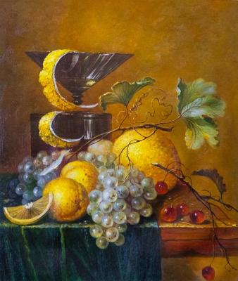 Copy of the painting Yan Davids de Hema. Still life with a glass of wine and fruit. Kamskij Savelij