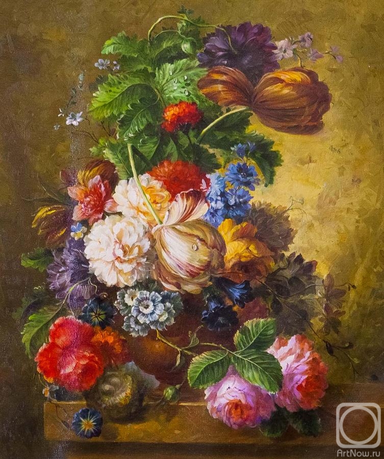 Kamskij Savelij. Copy of the painting of Jan van Hasuma. Still life with a flower vase