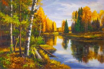 Autumn day by the river. Romm Alexandr
