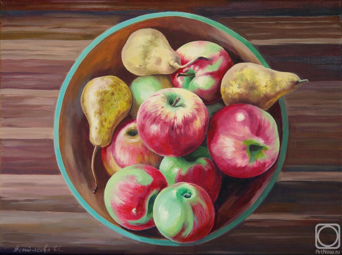 Vestnikova Ekaterina. Still life with apples and pears