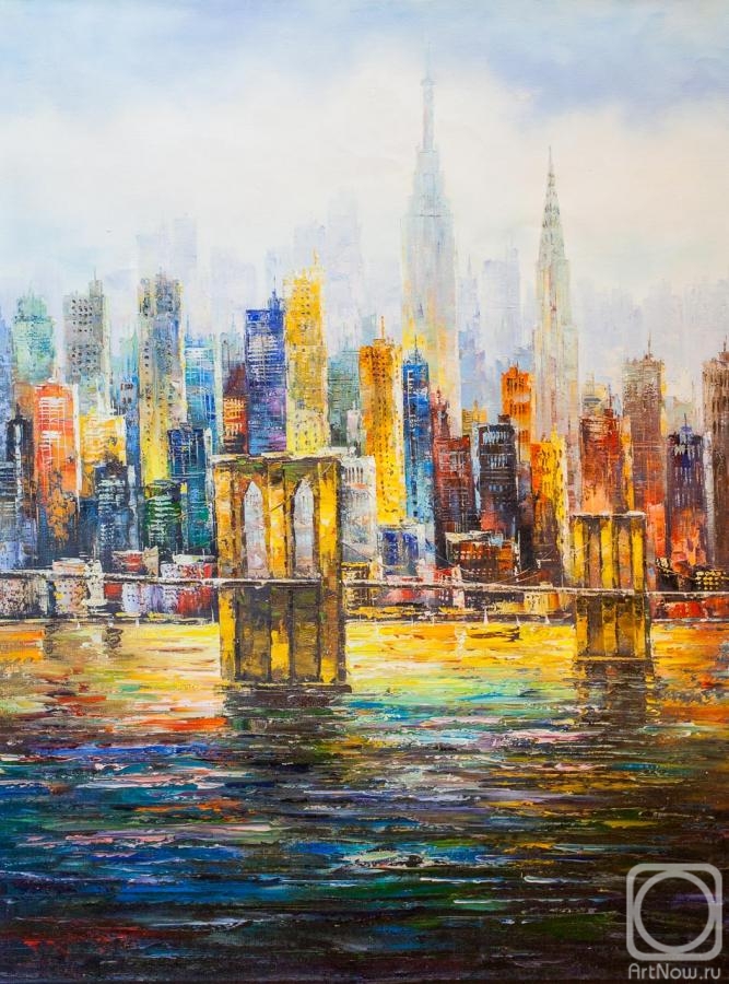 Vevers Christina. New york. View of the Manhattan skyline and Brooklyn bridge
