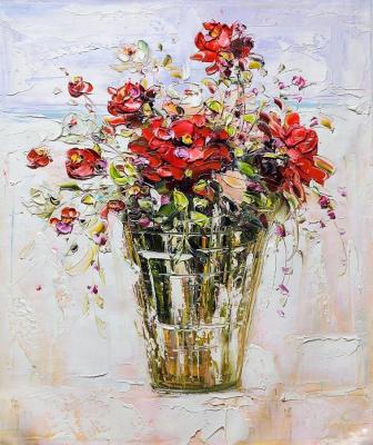 Bouquet with red flowers. Vlodarchik Andjei