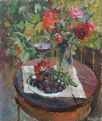 Still life with roses (Wine Plein Air). Zhukova Juliya