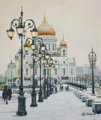 Winter day at the Cathedral of Christ the Saviour. Romm Alexandr