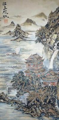 Landscape with sailboat. Mishukov Nikolay