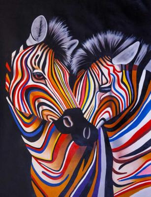 Multicolored zebras N11. Vevers Christina