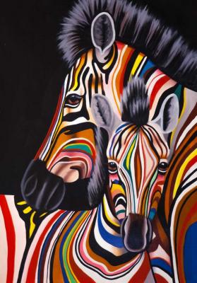 Multicolored Zebras N10