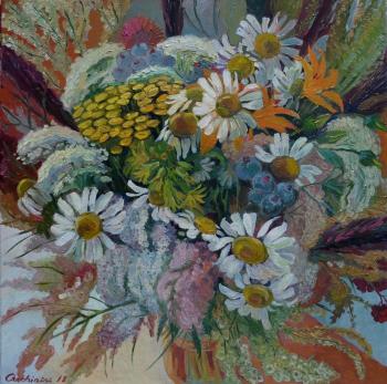 Bouquet with wildflowers and daisies. Ovchinini Lyutcia
