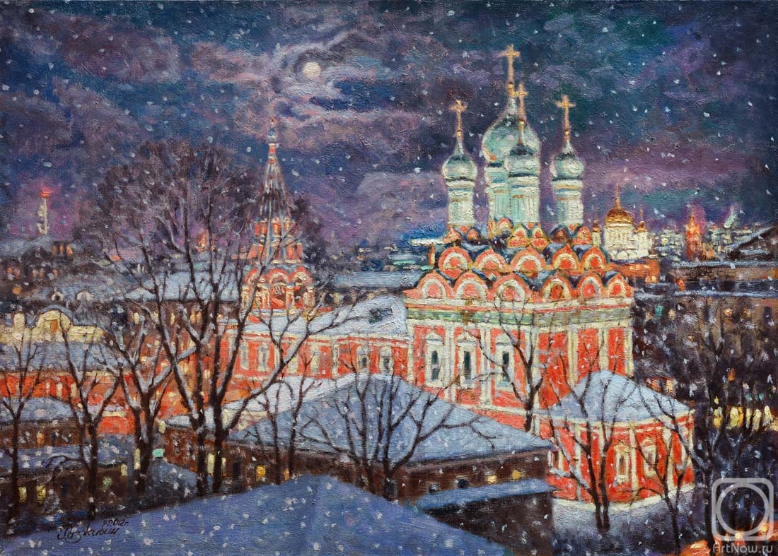 Razzhivin Igor. Snowfall over Moscow