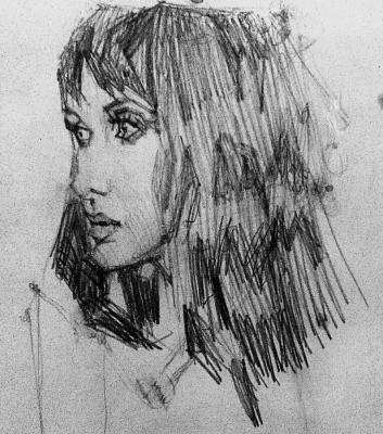 Sketch of the girl. Deryabin Oleg