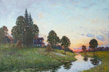 Village Kovshovo, sunset. Alexandrovsky Alexander