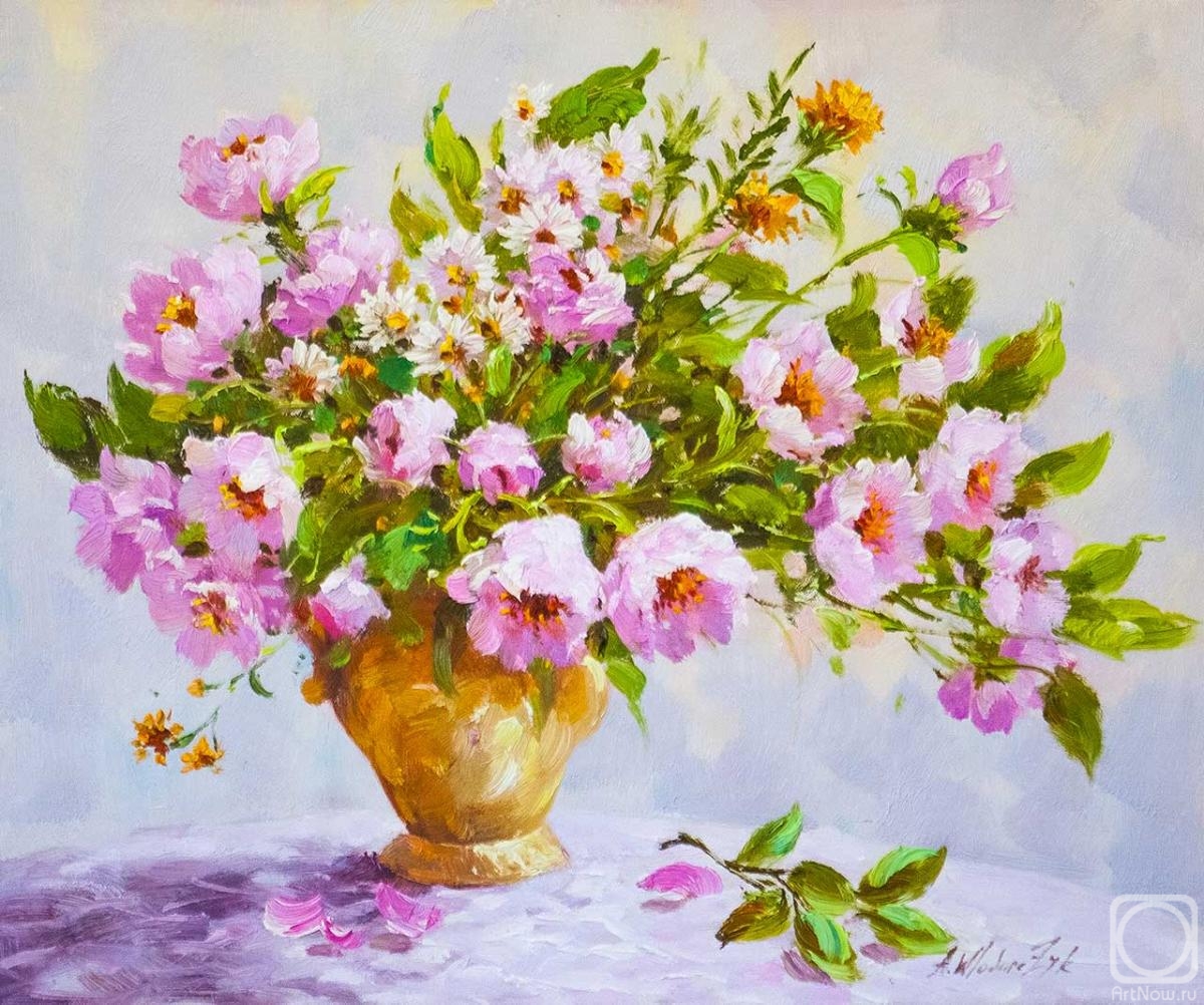 Vlodarchik Andjei. Spring bouquet in a clay vase