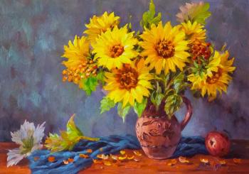 Still life with sunflowers and Rowan