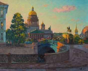 Blue Bridge, evening. Alexandrovsky Alexander