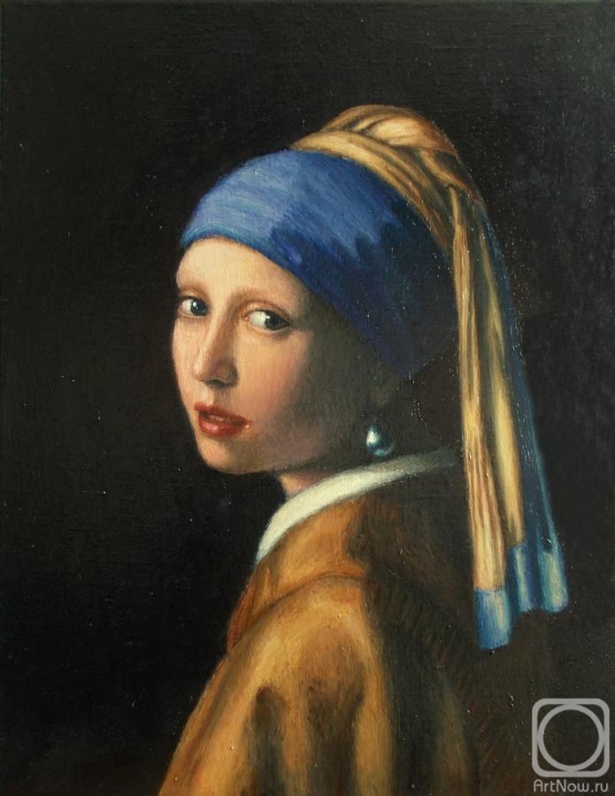 Mironova Tatiana. Girl with a pearl earring (copy of the work of Vermeer)