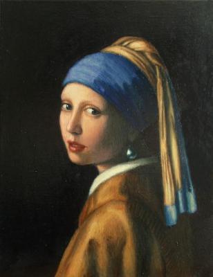 Girl with a pearl earring (copy of the work of Vermeer). Mironova Tatiana