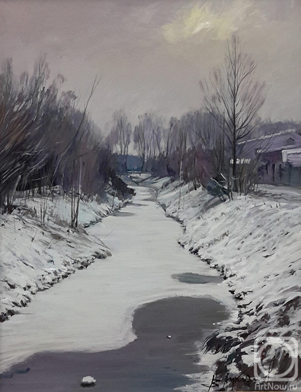 Loukianov Victor. Stream under snow
