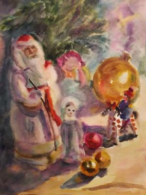 Christmas still life (Grandfather Frost). Kazmina Olga