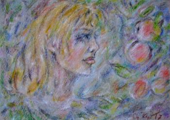 Girl with peaches 60-17. Kyrskov Svjatoslav