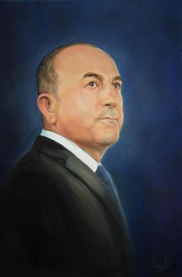 The portrait of the Minister of foreign Affairs of Turkey Mevlut Cavusoglu (custom made)