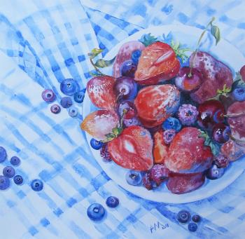 Strawberry morning (Cherries On A Plate). Maliavina Alla