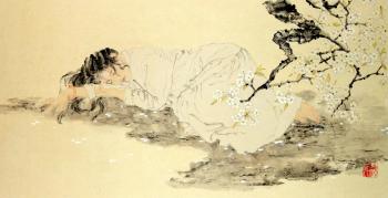 Girl. Sleep (Chinese Landscape Oriental Style). Engardo Anna