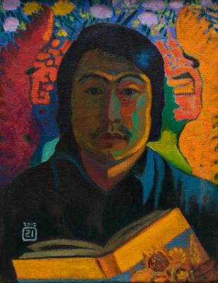 Self-portrait with a book. Li Moesey