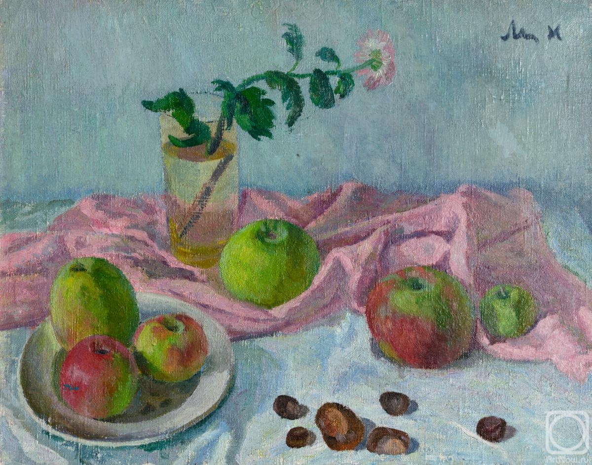 Li Moesey. Still life with apples and chestnuts