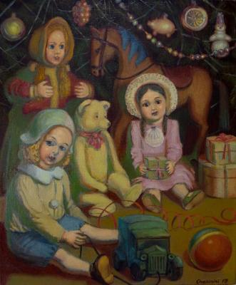 Toys under the Christmas tree (A New Year Of The Horse). Ovchinini Lyutcia