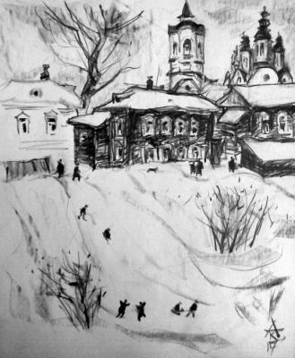Christmas in the Siberian city. Knecht Aleksander