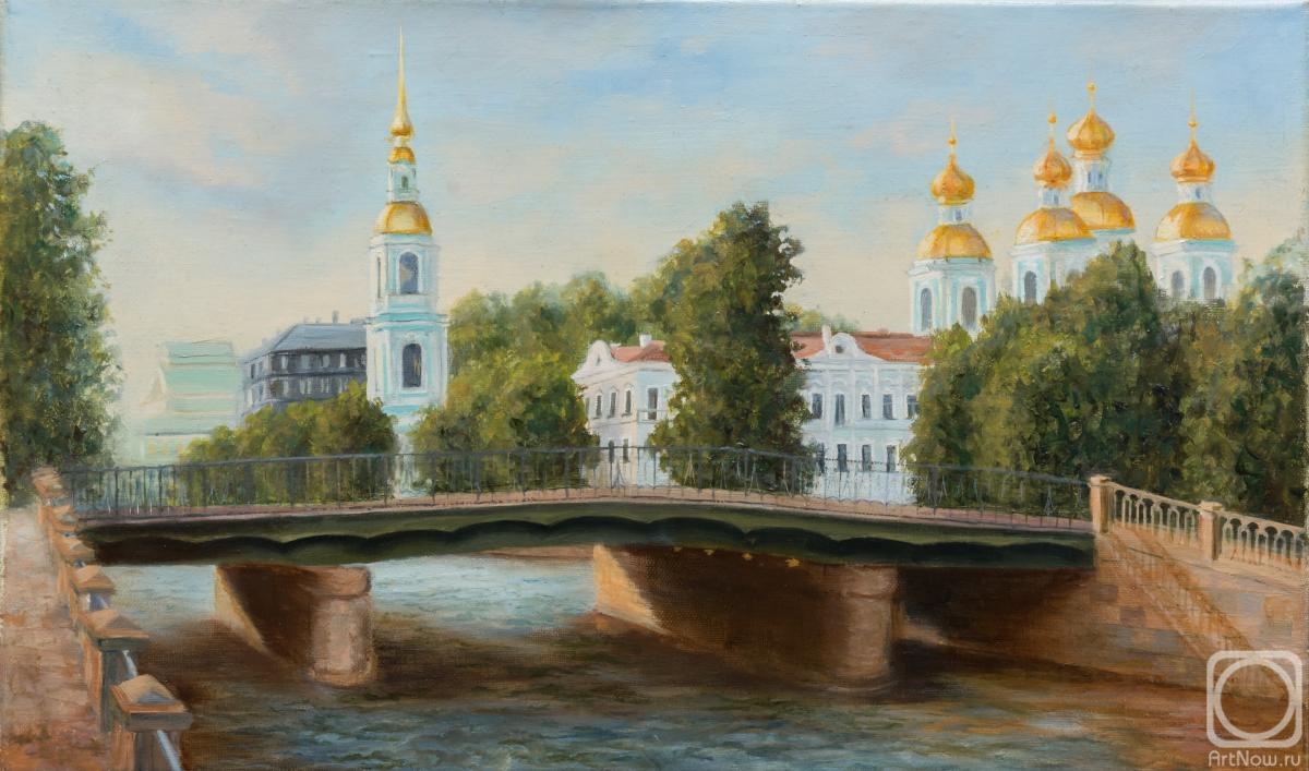 Nikolaeva Ludmila. Views of St. Nicholas Cathedral from the embankment of the Kryukov canal