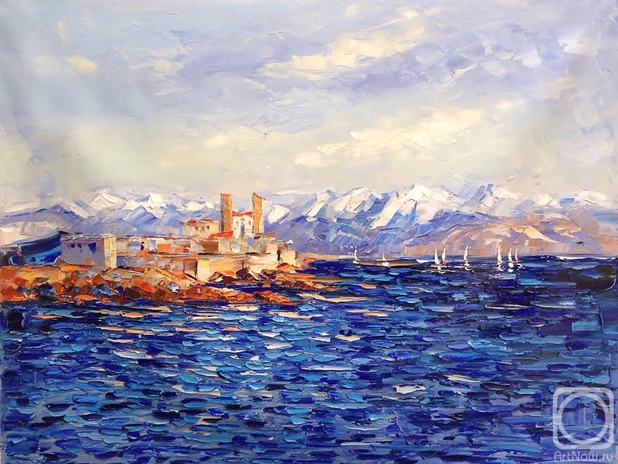 Rodries Jose. A free copy of Claude Monet's painting. Antibes, noon. 1888 p