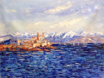 A free copy of Claude Monet's painting. Antibes, noon. 1888 p